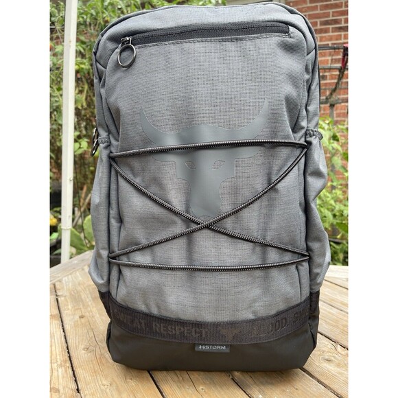 Under Armour UA Project Rock Brahma Backpack Training Bag Gray Black